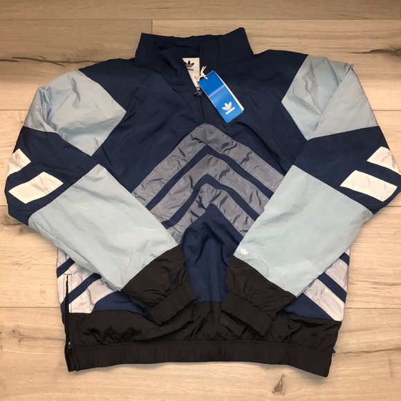 Vintage Retro Rare Adidas V-Stripes Windbreaker Pullover - Picture 8 of 8